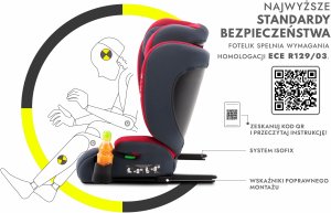 CARMEN FOTELIK SAMOCHODOWY PODSTAWKA 2w1 I SIZE 100-150 CM R129 ISOFIX 5