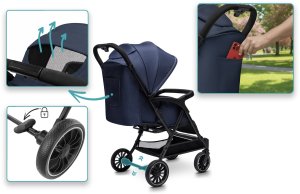 Wózek Globber WÓZEK DZIECIĘCY SPACERÓWKA LITTLE RIDER SIENA GRANATOWY 13