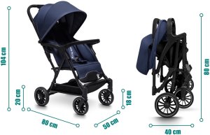 Wózek Globber WÓZEK DZIECIĘCY SPACERÓWKA LITTLE RIDER SIENA GRANATOWY 15