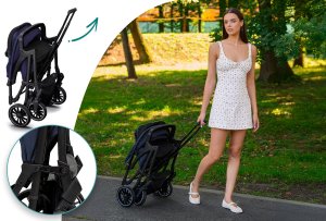Wózek Globber WÓZEK DZIECIĘCY SPACERÓWKA LITTLE RIDER SIENA GRANATOWY 5