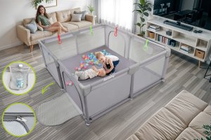King Kids KOJEC DZIECIĘCY 150x180 cm PLAC ZABAW SUCHY BASEN UCHWYTY I 50 PIŁEK 2