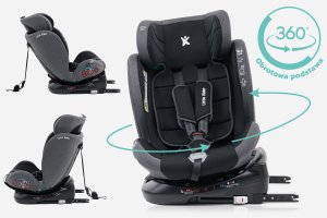 Fotelik samochodowy KinderKraft FOTELIK SAMOCHODOWY obrotowy 360 czarno-szary 40-150 CM i-Size R129 ISOFIX 2