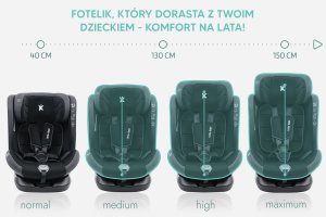 Fotelik samochodowy KinderKraft FOTELIK SAMOCHODOWY obrotowy 360 czarno-szary 40-150 CM i-Size R129 ISOFIX 3