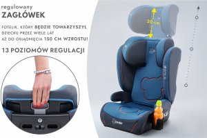 NICOLO FOTELIK SAMOCHODOWY PODSTAWKA 2w1 I SIZE 100-150 CM R129 3