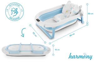 DWM WANIENKA DZIECIĘCA Z TERMOMETREM HARMONY NIEBIESKA PODUSZKI SŁONIKI 11