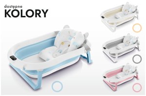 DWM WANIENKA DZIECIĘCA Z TERMOMETREM HARMONY NIEBIESKA PODUSZKI SŁONIKI 14