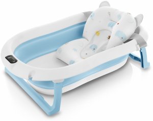 DWM WANIENKA DZIECIĘCA Z TERMOMETREM HARMONY NIEBIESKA PODUSZKI SŁONIKI 8