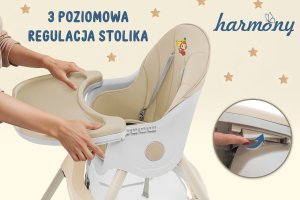 DZIECIĘCE KRZESEŁKO DO KARMIENIA CYNAMONEK 4W1 BEŻOWE 13