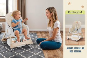 DZIECIĘCE KRZESEŁKO DO KARMIENIA CYNAMONEK 4W1 BEŻOWE 8