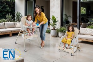 DZIECIĘCE KRZESEŁKO DO KARMIENIA CYNAMONEK 4W1 BEŻOWE 9