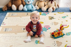 MATA PIANKOWA EDUKACYJNA SKŁADANA DLA DZIECI MISIE CYFERKI 150x200 5