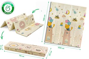 MATA PIANKOWA EDUKACYJNA SKŁADANA DLA DZIECI MISIE CYFERKI 150x200 10