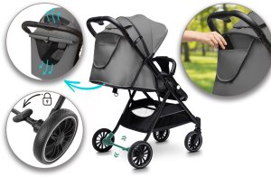 Wózek Mama Kids WÓZEK DZIECIĘCY SPACERÓWKA ORSETTO AURORA SZARY 13