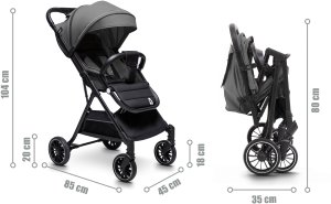 Wózek Mama Kids WÓZEK DZIECIĘCY SPACERÓWKA ORSETTO AURORA SZARY 15