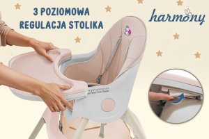 DZIECIĘCE KRZESEŁKO DO KARMIENIA CYNAMONEK 4W1 RÓŻOWE 13