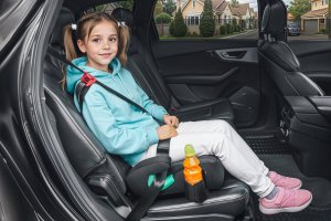 FOTELIK SAMOCHODOWY PODKŁADKA SIEDZISKO CZARNY PIKOWANY R129 125-150 CM 2