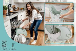 DZIECIĘCE KRZESEŁKO DO KARMIENIA KARMELEK 4W1 ZIELONE 14