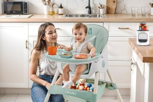 DZIECIĘCE KRZESEŁKO DO KARMIENIA KARMELEK 4W1 ZIELONE 5