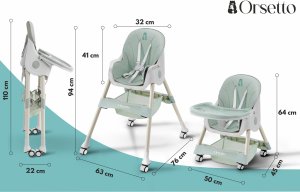 DZIECIĘCE KRZESEŁKO DO KARMIENIA KARMELEK 4W1 ZIELONE 6