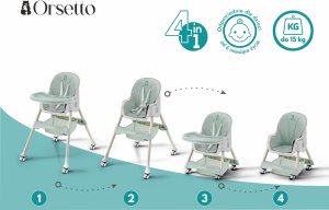 DZIECIĘCE KRZESEŁKO DO KARMIENIA KARMELEK 4W1 ZIELONE 7