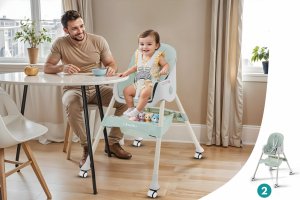 DZIECIĘCE KRZESEŁKO DO KARMIENIA KARMELEK 4W1 ZIELONE 9