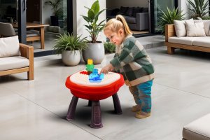 Huanger STOLIK INTERAKTYWNY 2W1 PANEL EDUKACYJNY PODSTAWA NA KLOCKI DŹWIĘKI 18M 3