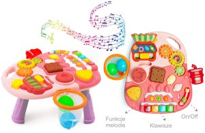 SFD PCHACZ CHODZIK STOLIK EDUKACYJNY PIANINKO 2W1 RÓŻOWY 12