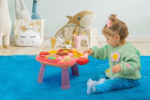 SFD PCHACZ CHODZIK STOLIK EDUKACYJNY PIANINKO 2W1 RÓŻOWY 5