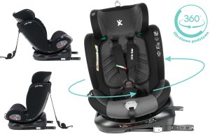 Fotelik samochodowy KinderKraft FOTELIK SAMOCHODOWY obrotowy 360 szaro-czarny 40-150 CM i-Size R129 ISOFIX 7
