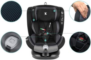 Fotelik samochodowy KinderKraft FOTELIK SAMOCHODOWY obrotowy 360 szaro-czarny 40-150 CM i-Size R129 ISOFIX 8