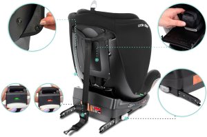 Fotelik samochodowy KinderKraft FOTELIK SAMOCHODOWY obrotowy 360 szaro-czarny 40-150 CM i-Size R129 ISOFIX 10