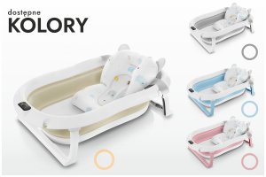 WANIENKA DZIECIĘCA Z TERMOMETREM HARMONY BEŻOWA PODUSZKA SŁONIKI 12