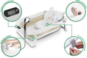 WANIENKA DZIECIĘCA Z TERMOMETREM HARMONY BEŻOWA PODUSZKA SŁONIKI 8