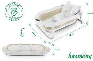 WANIENKA DZIECIĘCA Z TERMOMETREM HARMONY BEŻOWA PODUSZKA SŁONIKI 9