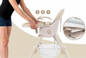 DZIECIĘCE KRZESEŁKO DO KARMIENIA KARMELEK 4W1 BEŻOWE 13