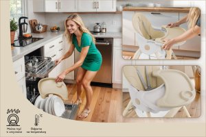 DZIECIĘCE KRZESEŁKO DO KARMIENIA KARMELEK 4W1 BEŻOWE 14