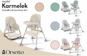 DZIECIĘCE KRZESEŁKO DO KARMIENIA KARMELEK 4W1 BEŻOWE 16