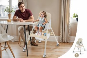 DZIECIĘCE KRZESEŁKO DO KARMIENIA KARMELEK 4W1 BEŻOWE 9