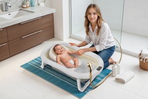 Primabobo Wanienka dziecięca z termometrem Harmony beżowa leżaczek 3