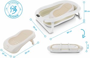 Primabobo Wanienka dziecięca z termometrem Harmony beżowa leżaczek 6