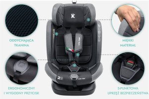 Fotelik samochodowy KinderKraft FOTELIK SAMOCHODOWY obrotowy 360 szaro-czarny 40-150 CM R129 ISOFIX 3