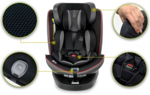 Fotelik samochodowy Sparco Fotelik Samochodowy Obrotowy TR CZARNO-SZARY 7