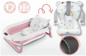 DWM WANIENKA DZIECIĘCA Z TERMOMETREM HARMONY RÓŻOWA PODUSZKI SŁONIKI 11