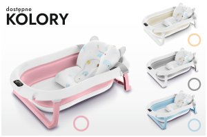 DWM WANIENKA DZIECIĘCA Z TERMOMETREM HARMONY RÓŻOWA PODUSZKI SŁONIKI 12