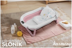 DWM WANIENKA DZIECIĘCA Z TERMOMETREM HARMONY RÓŻOWA PODUSZKI SŁONIKI 2