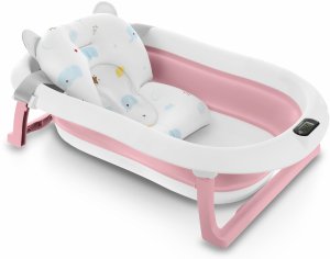 DWM WANIENKA DZIECIĘCA Z TERMOMETREM HARMONY RÓŻOWA PODUSZKI SŁONIKI 5