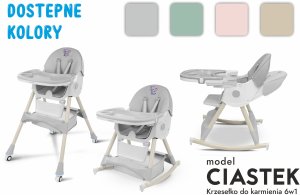 Ecotoys KRZESEŁKO DO KARMIENIAZ FUNKCJĄ BUJACZKA DLA DZIECI 6W1 SKŁADANE SZARE 13