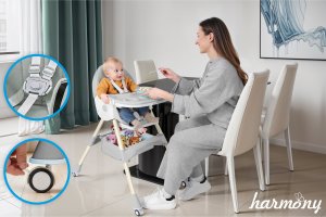 Ecotoys KRZESEŁKO DO KARMIENIAZ FUNKCJĄ BUJACZKA DLA DZIECI 6W1 SKŁADANE SZARE 3