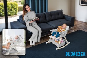 Ecotoys KRZESEŁKO DO KARMIENIAZ FUNKCJĄ BUJACZKA DLA DZIECI 6W1 SKŁADANE SZARE 5
