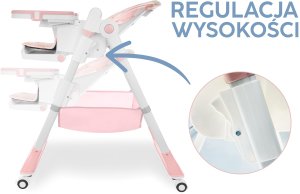 DUŻE SKŁADANE WIELOFUNKCYJNE KRZESEŁKO DO KARMIENIA 5W1 PAPUŚ RÓŻOWE 11